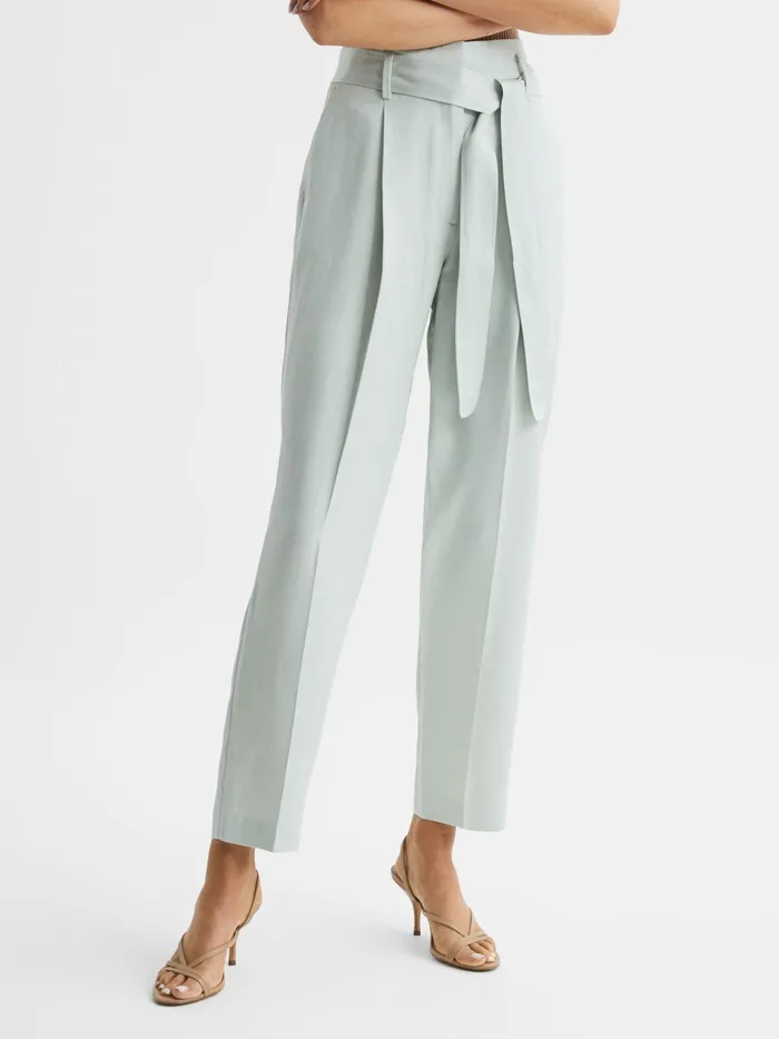 Reiss Trousers Mylie Tapered High Rise Trousers Mint 8211 Women