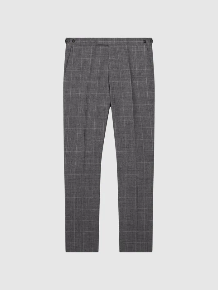 Reiss Trousers Newbury Slim Fit Checked Trousers Grey 8211 Men