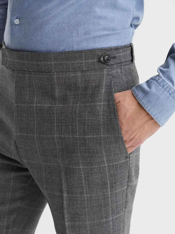 Reiss Trousers Newbury Slim Fit Checked Trousers Grey 8211 Men