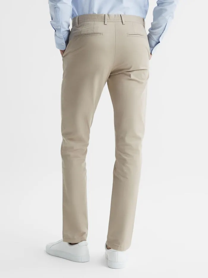 Reiss Trousers Pitch Slim Fit Washed Chinos Stone 8211 Men