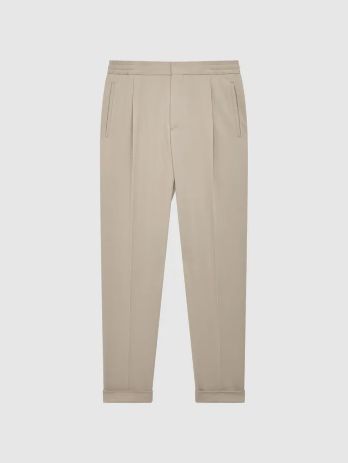 Reiss Trousers Shield Cropped Drawstring Trousers Stone 8211 Men