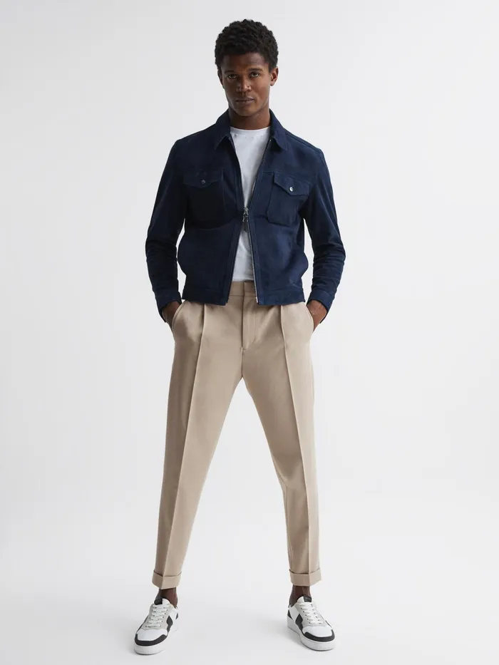 Reiss Trousers Shield Cropped Drawstring Trousers Stone 8211 Men