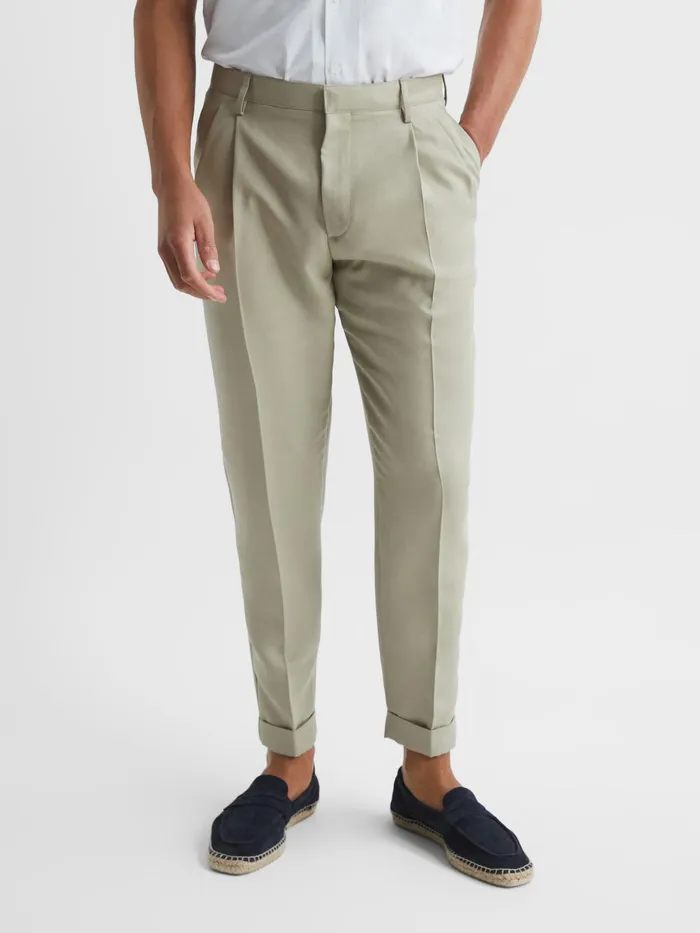 Reiss Trousers Slate Tapered Trousers Soft Beige 8211 Men