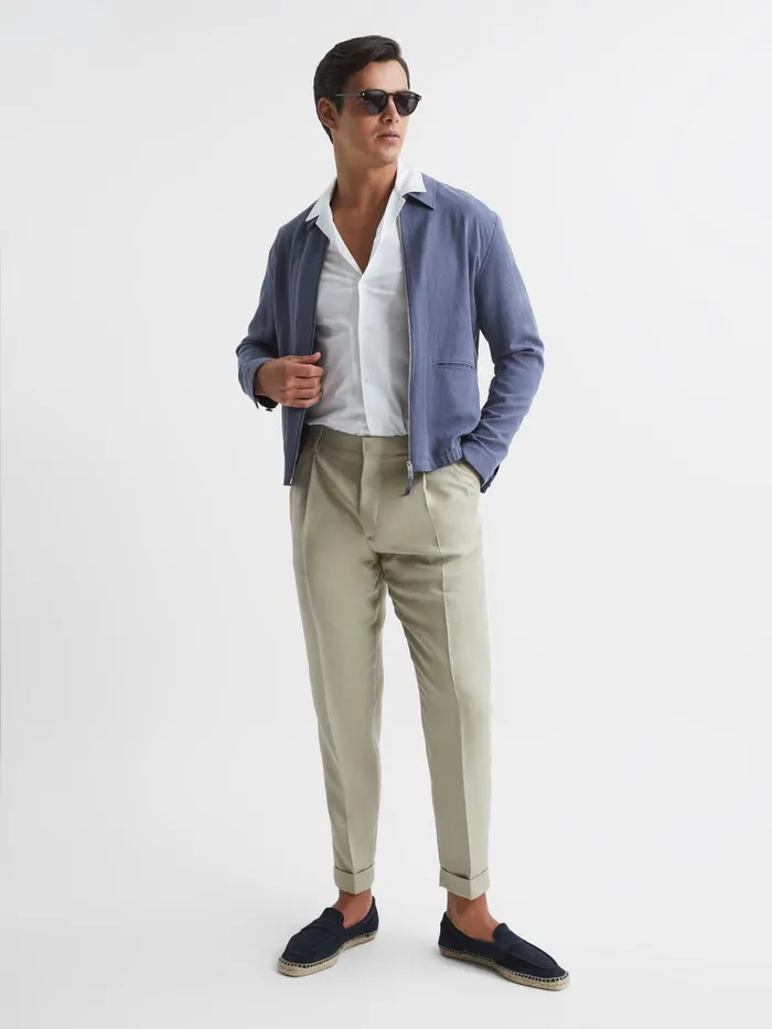 Reiss Trousers Slate Tapered Trousers Soft Beige 8211 Men
