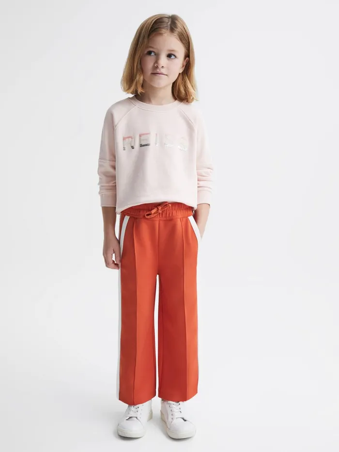 Reiss Trousers Tegan Jersey Side Stripe Trousers Camel 8211 Children