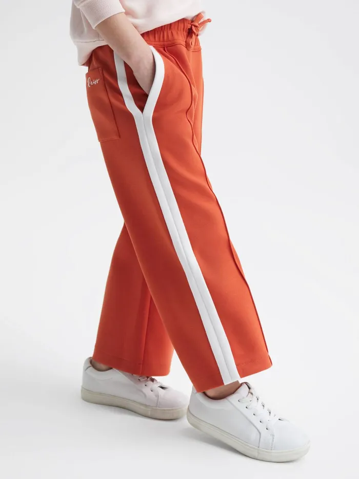 Reiss Trousers Tegan Jersey Side Stripe Trousers Camel 8211 Children