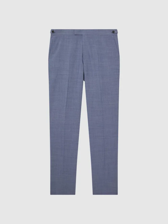 Reiss Trousers Wish Slim Fit Wool Blend Trousers Soft Blue 8211 Men