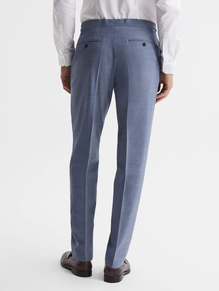 Reiss Trousers Wish Slim Fit Wool Blend Trousers Soft Blue 8211 Men