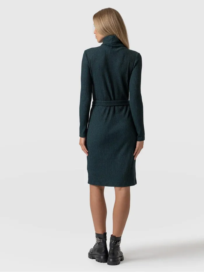 Remi Roll Neck Dress 8211 Green Green Women Saint And Sofia Dresses