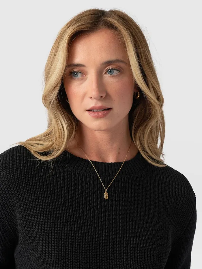 Remy Crop Sweater 8211 Black Black Women Saint And Sofia Knitwear