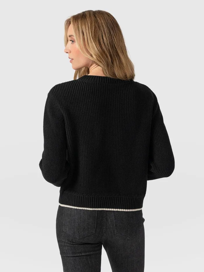 Remy Crop Sweater 8211 Black Black Women Saint And Sofia Knitwear
