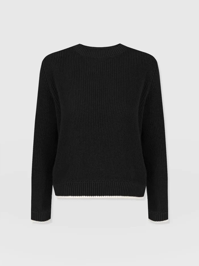 Remy Crop Sweater 8211 Black Black Women Saint And Sofia Knitwear