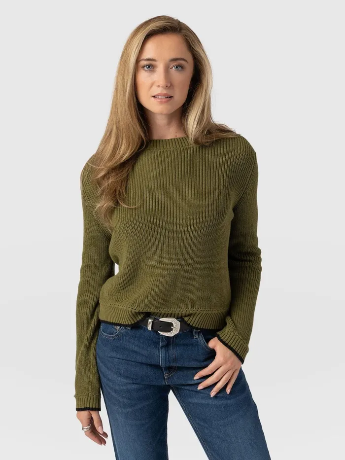 Remy Crop Sweater 8211 Khaki Khaki Women Saint And Sofia Knitwear