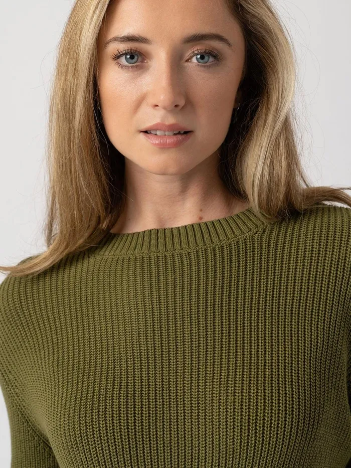 Remy Crop Sweater 8211 Khaki Khaki Women Saint And Sofia Knitwear