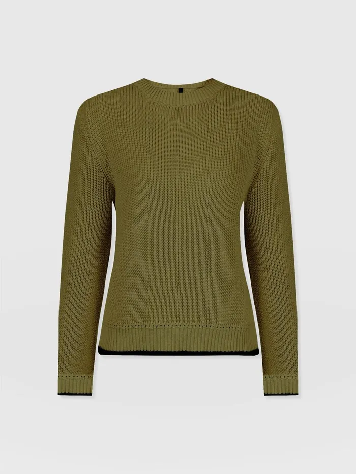 Remy Crop Sweater 8211 Khaki Khaki Women Saint And Sofia Knitwear