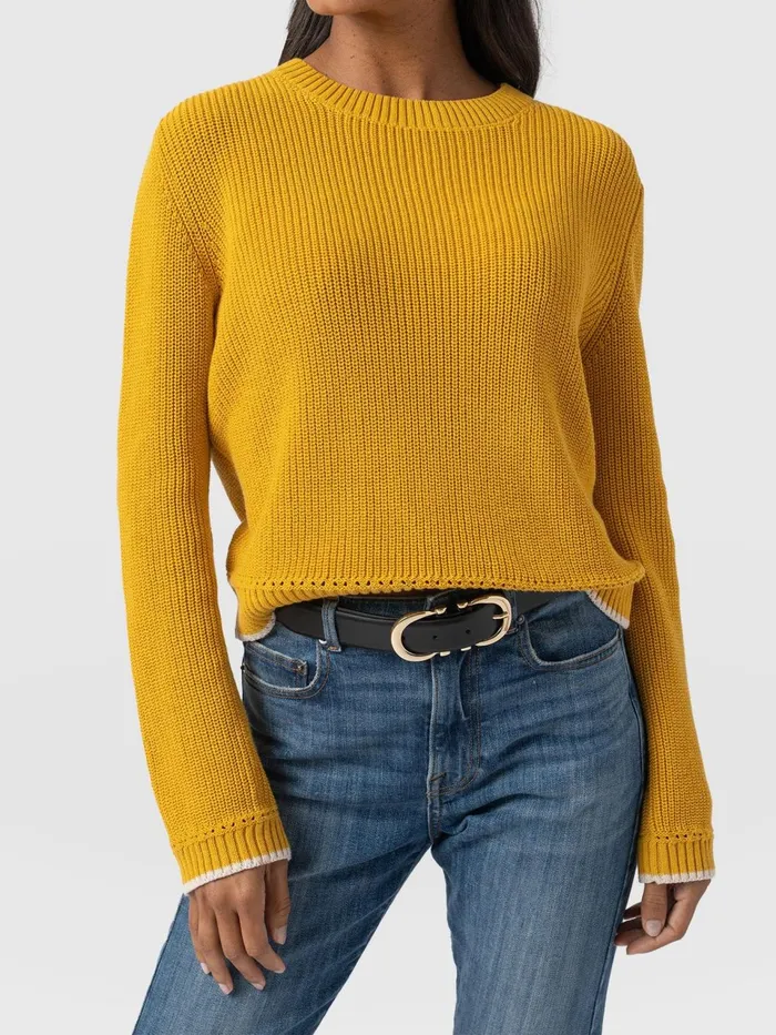 Remy Crop Sweater 8211 Yellow Yellow Women Saint And Sofia Knitwear