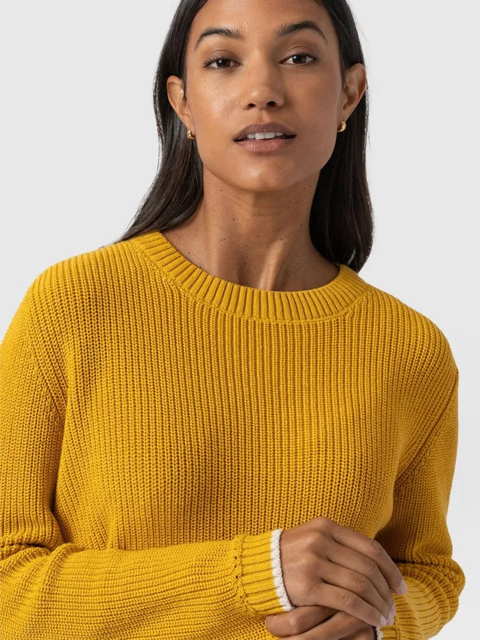 Remy Crop Sweater 8211 Yellow Yellow Women Saint And Sofia Knitwear