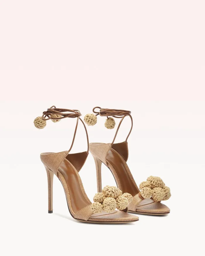 Resse Raffia Sandal Espresso Women Alexandre Birman Sandals