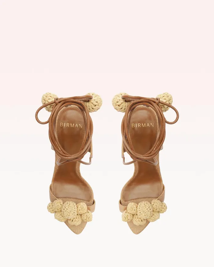 Resse Raffia Sandal Espresso Women Alexandre Birman Sandals
