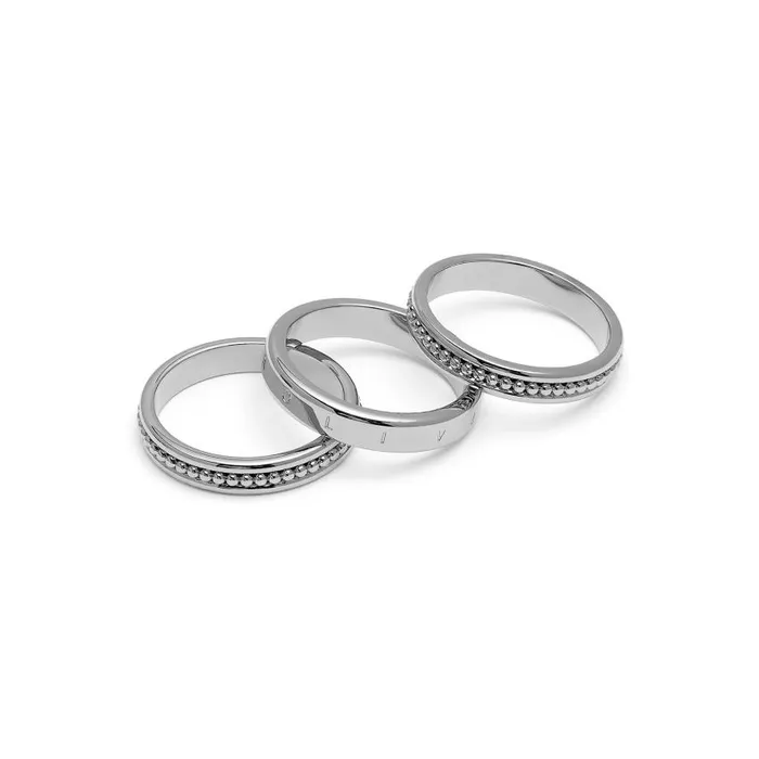Rings Women Olivia Burton Ever Stacked Silver Tone Rings L