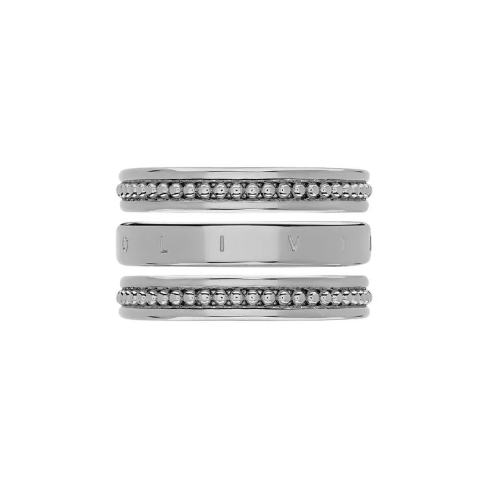 Rings Women Olivia Burton Ever Stacked Silver Tone Rings L