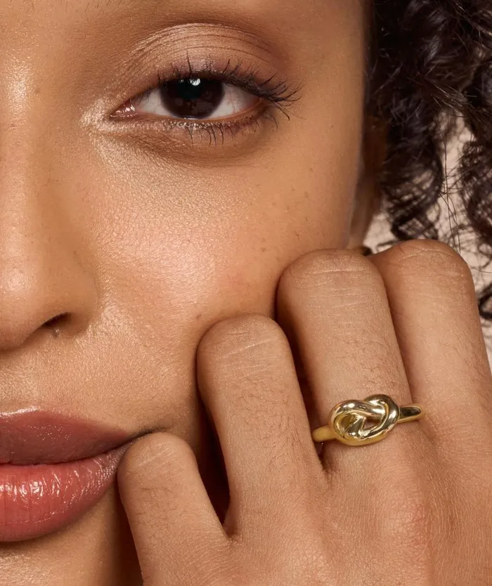 Rings Women Olivia Burton Lovers Knot Gold Plated Ring M