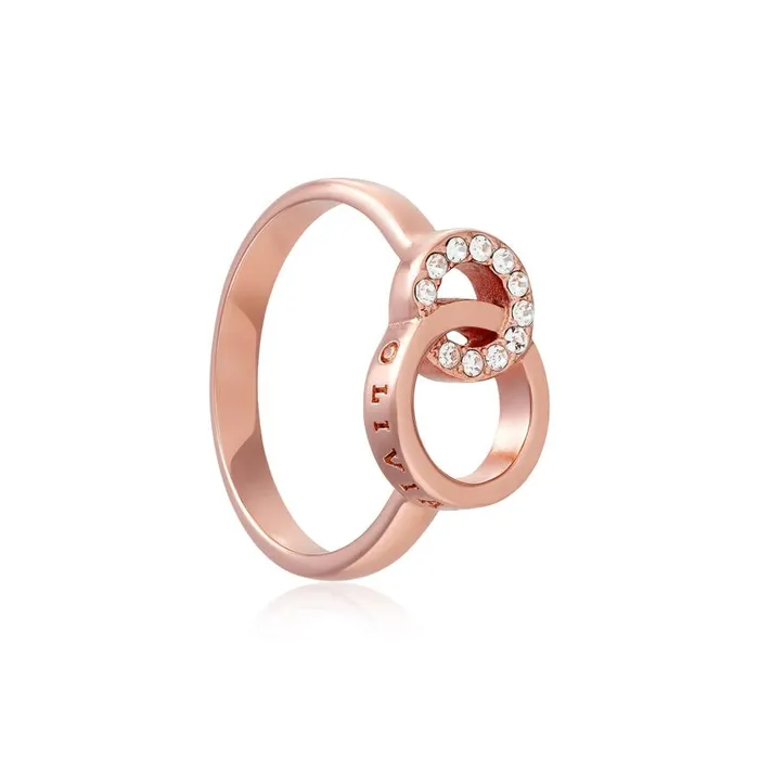 Rings Women Olivia Burton Rose Gold Interlink Ring