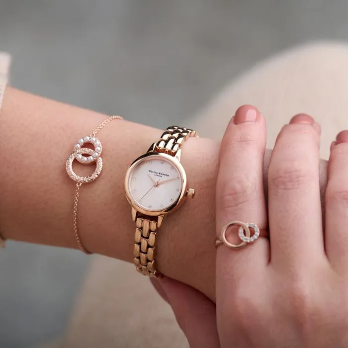 Rings Women Olivia Burton Rose Gold Interlink Ring