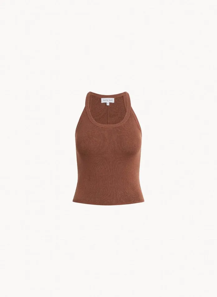 Rounded Neck Linen Jersey Tank 8211 French Espresso Women Bella Dahl Sleeveless Rounded Neck Linen Jersey Tank 8211 French Espresso Women Bella Dahl Sleeveless