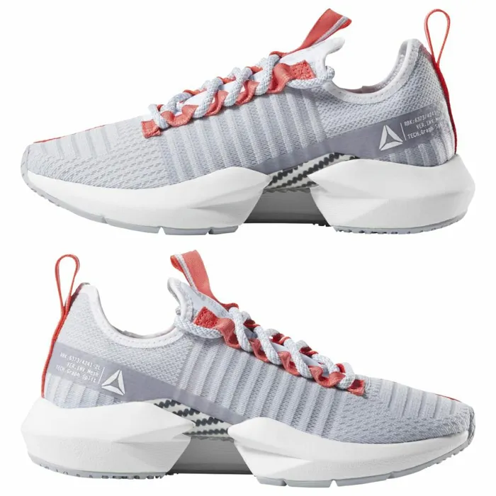 Running Shoes Womens Reebok Sole Fury SE Shoes Grey Red Rose White