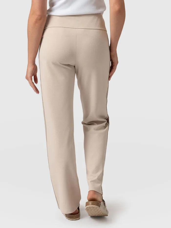 Runway Pant 8211 Light Beige 8211 Gold Lurex Stripe Gold Lurex Stripe Women Saint And Sofia Pants