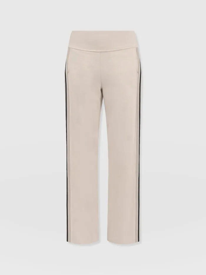 Runway Pant 8211 Light Beige 8211 Gold Lurex Stripe Gold Lurex Stripe Women Saint And Sofia Pants