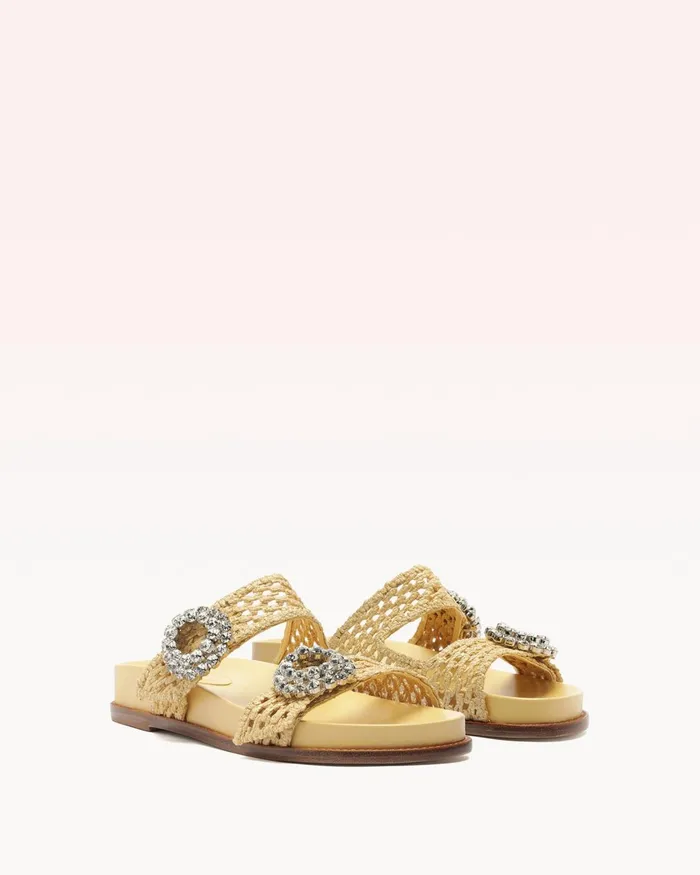 Salma Raffia Crystal Natural Naja Women Alexandre Birman Flats