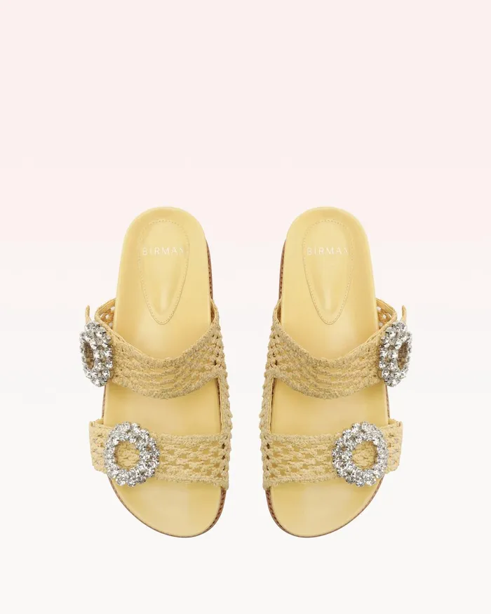 Salma Raffia Crystal Natural Naja Women Alexandre Birman Flats