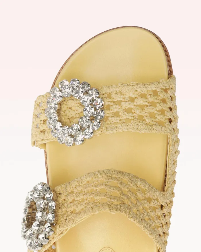 Salma Raffia Crystal Natural Naja Women Alexandre Birman Flats