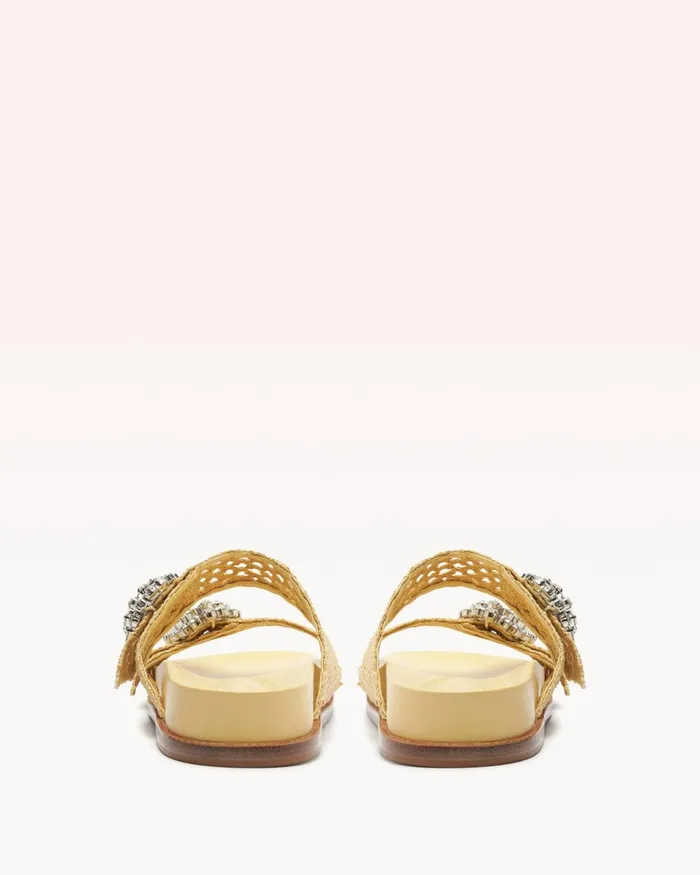 Salma Raffia Crystal Natural Naja Women Alexandre Birman Flats