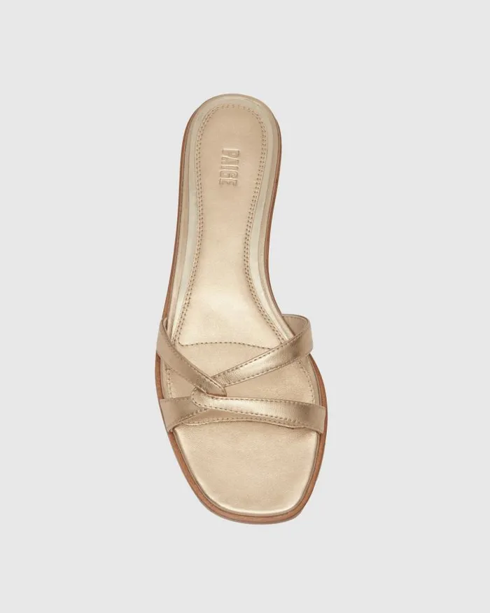Sandals Women PAIGE Toby Sandal 8211 Dark Gold Metallic Leather Sandals Women PAIGE Toby Sandal 8211 Dark Gold Metallic Leather