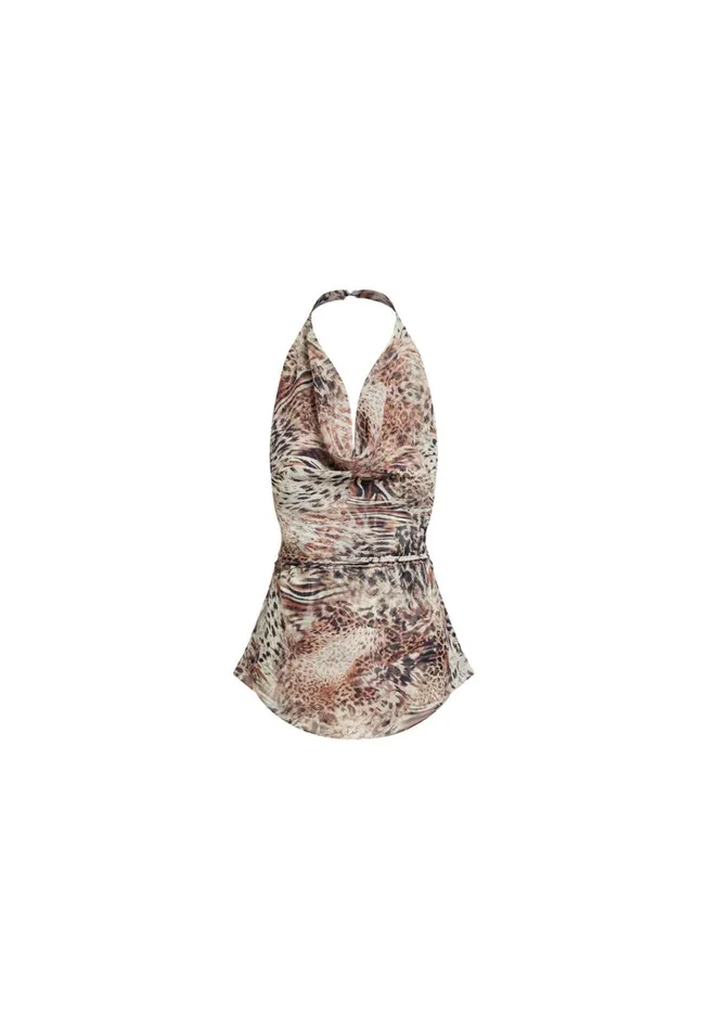 Sets and Coords Women Lioness Fashion BANKS HALTER TOP Chocolate Animal Sets and Coords Women Lioness Fashion BANKS HALTER TOP Chocolate Animal