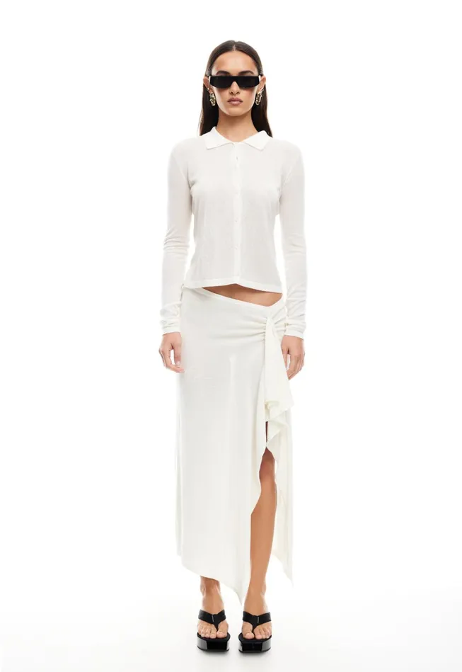 Sets and Coords Women Lioness Fashion BANKS MIDI SKIRT Ivory Sets and Coords Women Lioness Fashion BANKS MIDI SKIRT Ivory