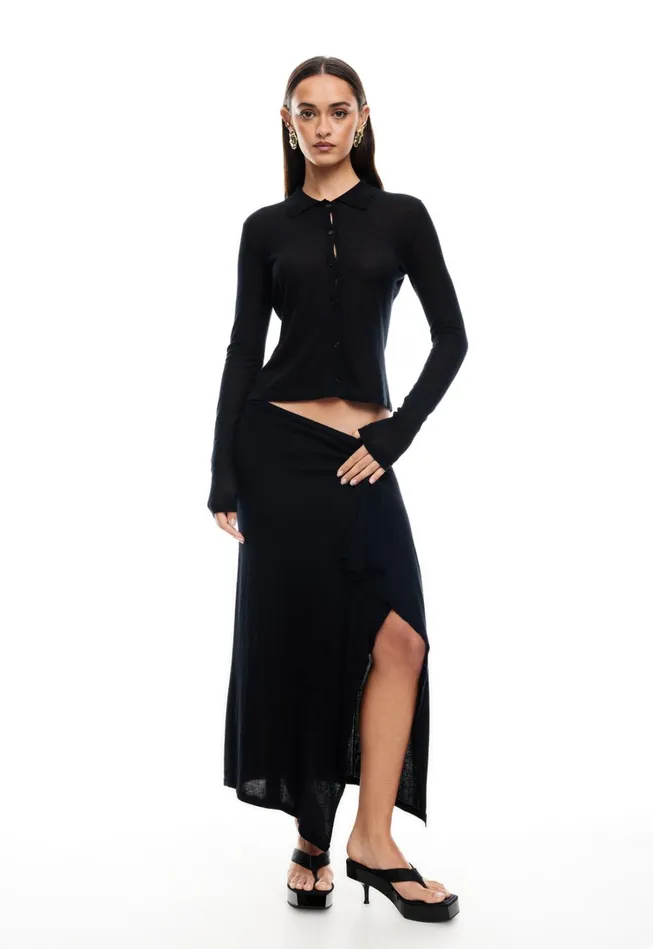 Sets and Coords Women Lioness Fashion BANKS MIDI SKIRT Onyx Sets and Coords Women Lioness Fashion BANKS MIDI SKIRT Onyx