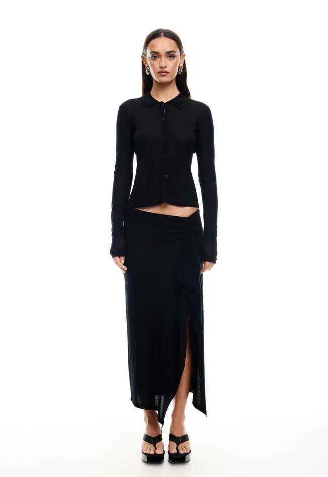 Sets and Coords Women Lioness Fashion BANKS MIDI SKIRT Onyx Sets and Coords Women Lioness Fashion BANKS MIDI SKIRT Onyx