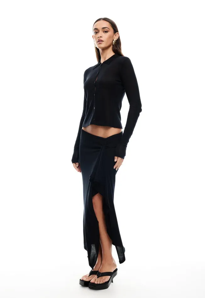 Sets and Coords Women Lioness Fashion BANKS MIDI SKIRT Onyx Sets and Coords Women Lioness Fashion BANKS MIDI SKIRT Onyx