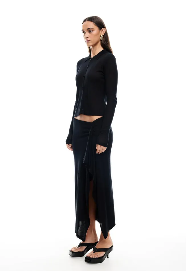 Sets and Coords Women Lioness Fashion BANKS MIDI SKIRT Onyx Sets and Coords Women Lioness Fashion BANKS MIDI SKIRT Onyx