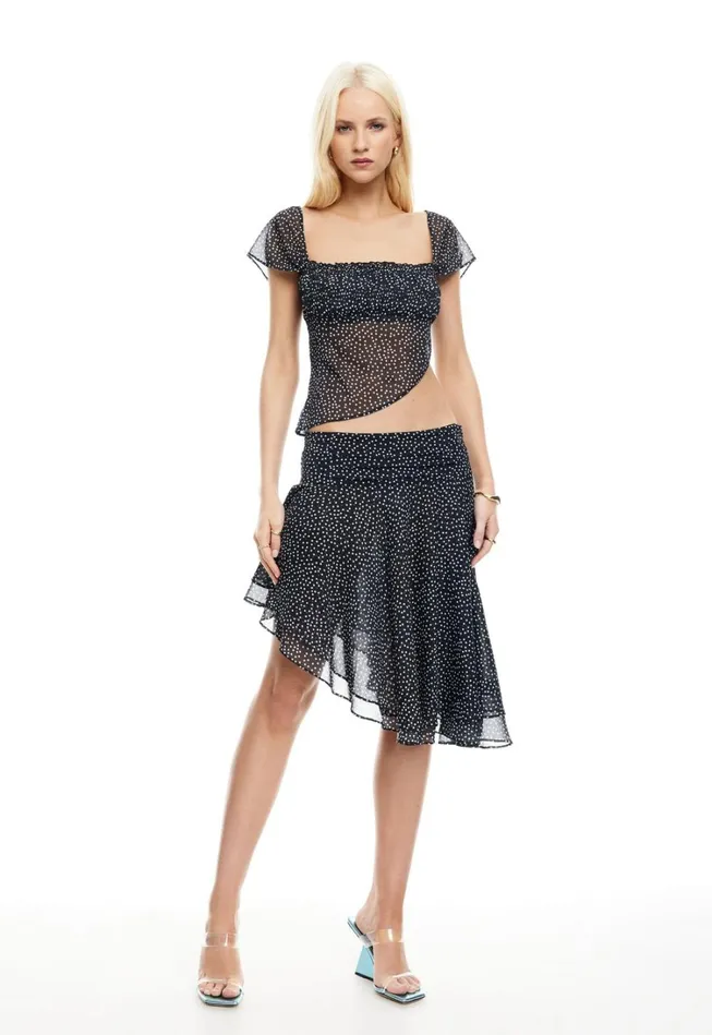 Sets and Coords Women Lioness Fashion LEGACY MIDI SKIRT Onyx Polka Sets and Coords Women Lioness Fashion LEGACY MIDI SKIRT Onyx Polka