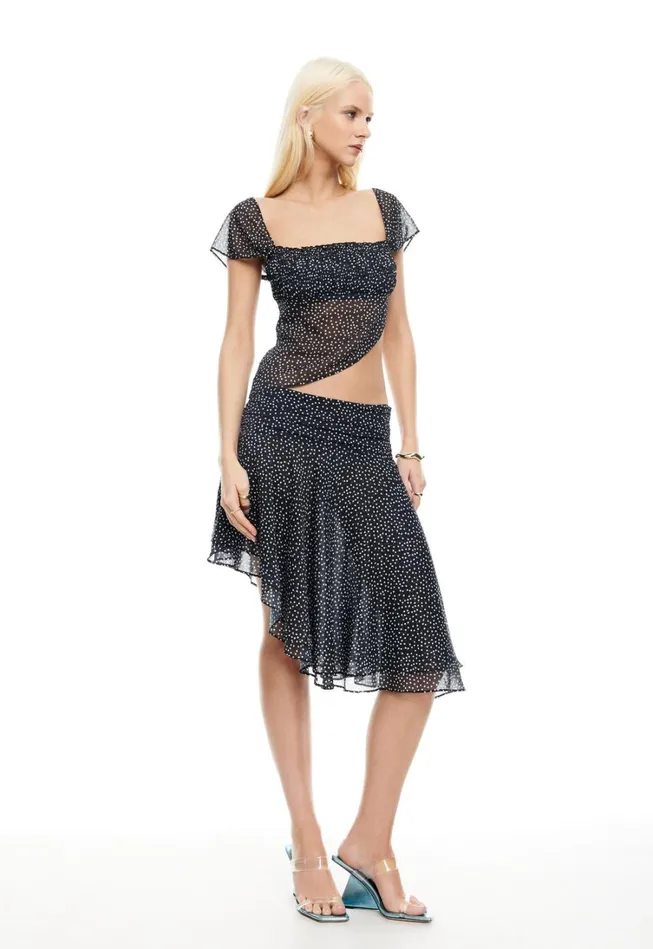 Sets and Coords Women Lioness Fashion LEGACY MIDI SKIRT Onyx Polka Sets and Coords Women Lioness Fashion LEGACY MIDI SKIRT Onyx Polka