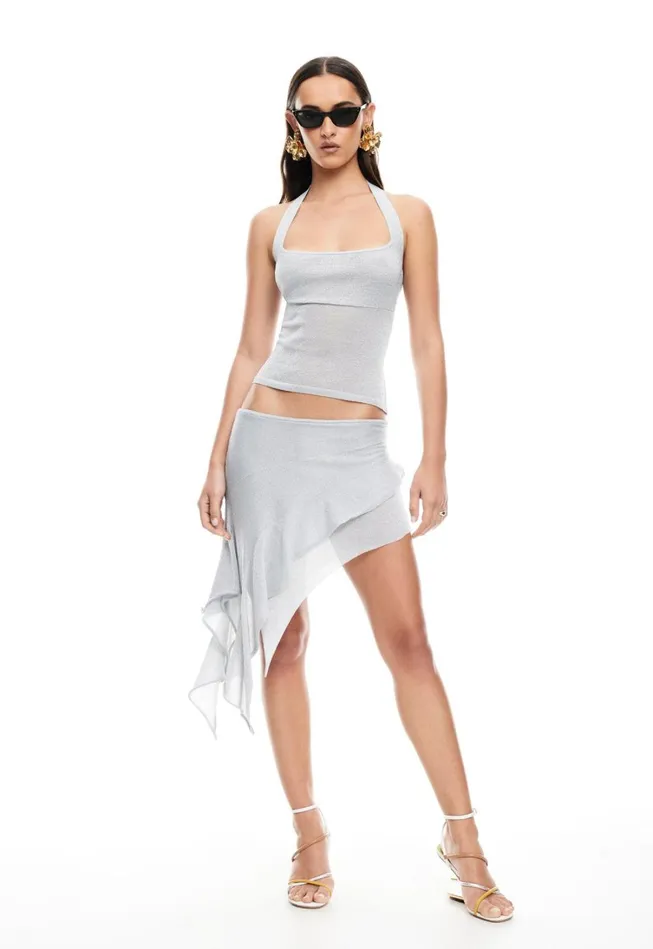 Sets and Coords Women Lioness Fashion PALISADES HALTER TOP Silver Sets and Coords Women Lioness Fashion PALISADES HALTER TOP Silver