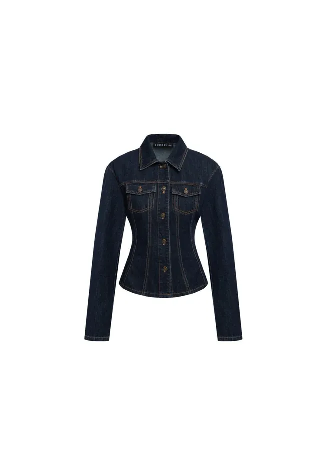 Sets and Coords Women Lioness Fashion RIDER DENIM JACKET Dark Denim Sets and Coords Women Lioness Fashion RIDER DENIM JACKET Dark Denim