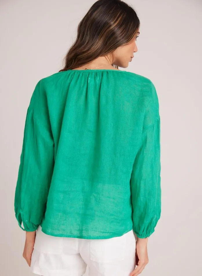 Shirred Neck Blouse 8211 Tropical Green Women Bella Dahl Long Sleeve Shirred Neck Blouse 8211 Tropical Green Women Bella Dahl Long Sleeve