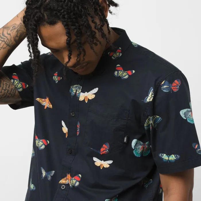 Shirts and Flannels Men Vans Metamorphosis Buttondown Shirt Black Metamorphosis