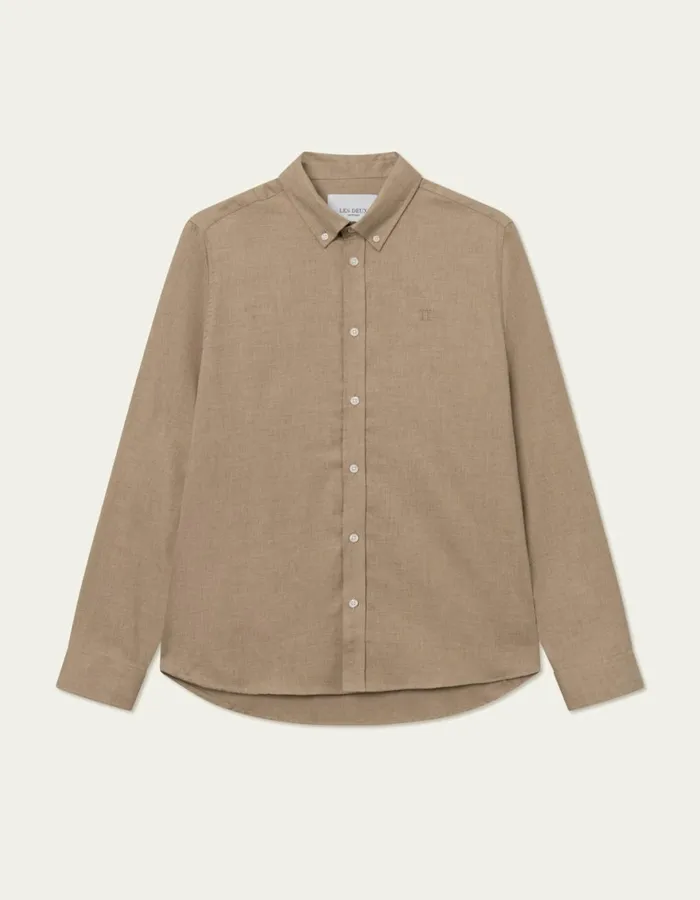 ShirtsOvershirts Men Les Deux Desert Reg Shirt 8211 Dark Sand Melange